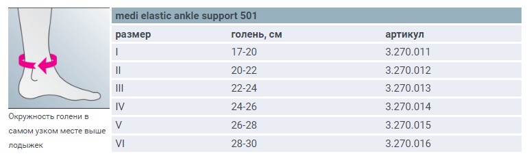 Бандаж Medi elastic ankle support 501